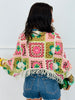 POL Pink & Green Crochet Fringe Top (Reg.)
