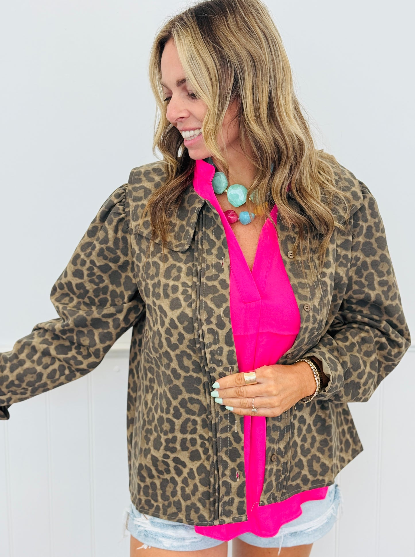 Leopard Button Down Top (Reg.)