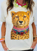 Jeweled Collar Leopard Tee (Reg. and Plus)