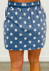 Polka Dot Refined Denim Stretch Skort (Reg. and Plus)