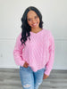 Pink Cable Knit Sweater (Reg)