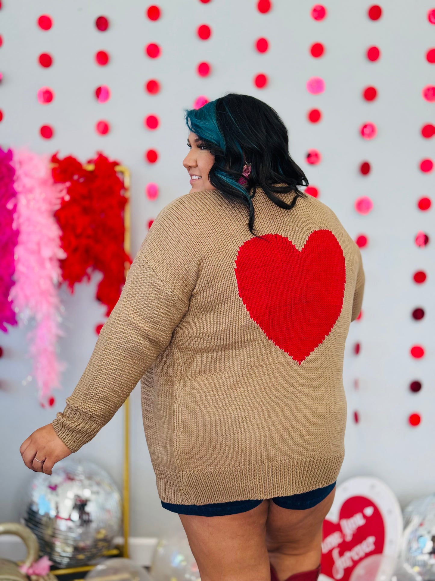 Happy Heart Sweater Cardigan (Reg)-2 Colors