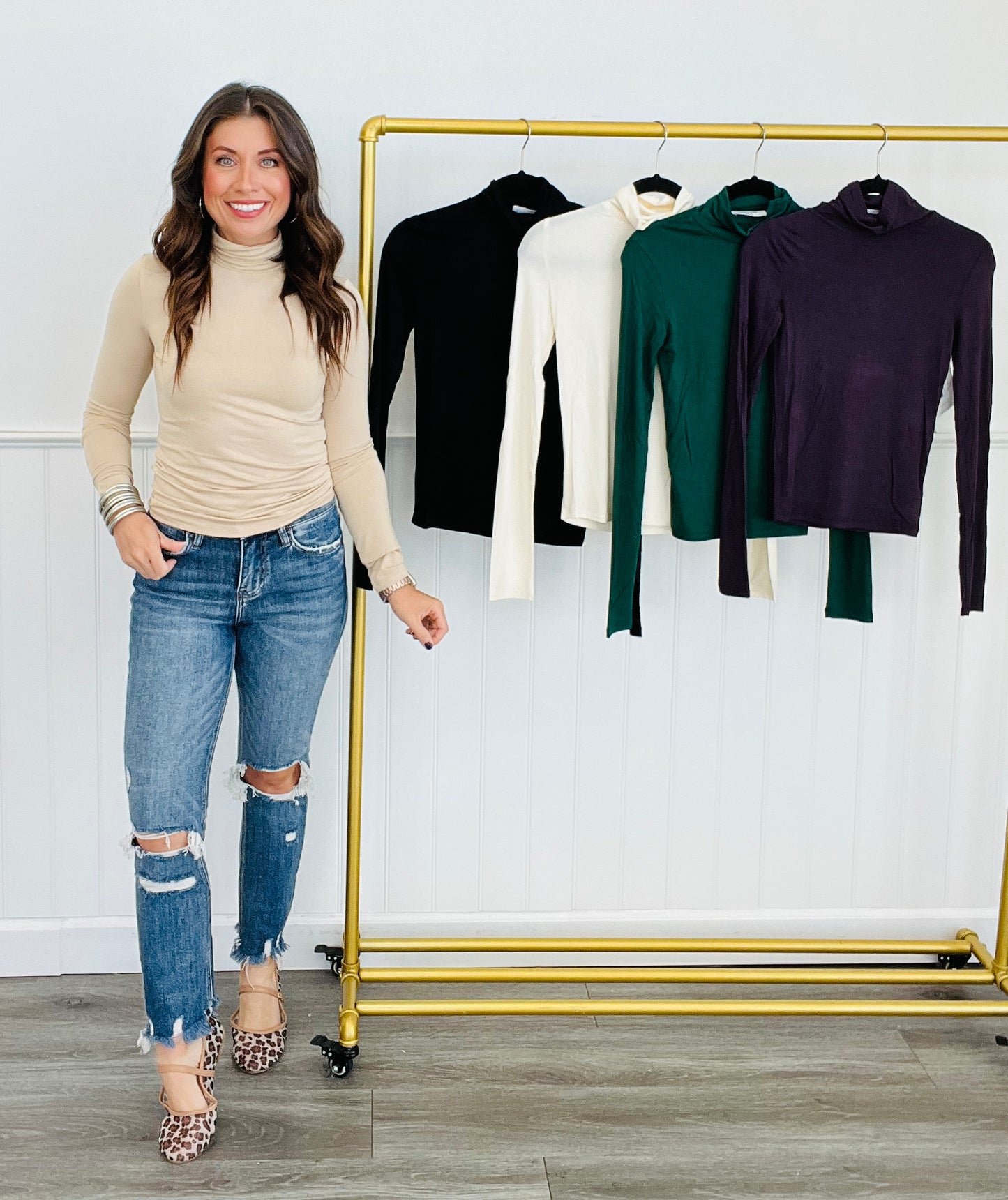 Slim Fit Turtleneck Top (Reg) - 5 Colors