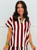 Garnet Bold Stripe Polo Top (Reg.)