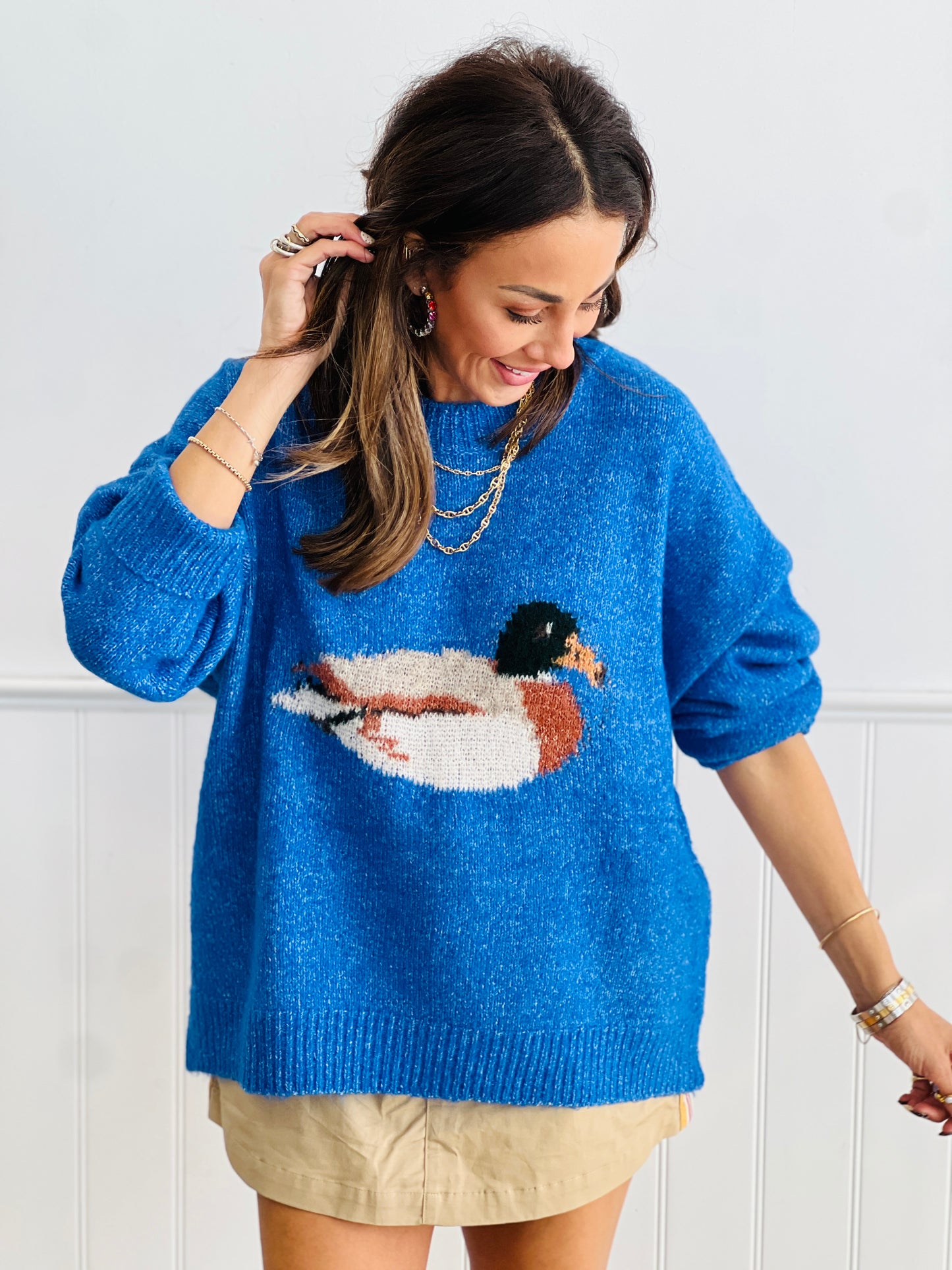 Duck Graphic Pullover Sweater (Reg.)-2 Colors