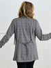 Gray Plaid Ruched Sleeve Blazer (Reg.)