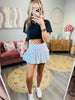Polka Dot Print Bubble Hem Mini Skirt (Reg.)
