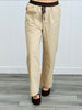 Contrast Waist Tie Pants (Reg.)-2 Colors