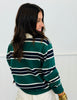Contrast Collar Stripe Sweater Top (Reg.) - 3 Colors