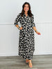 Black Button Down Leopard Maxi Dress (Reg)