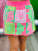 Queen Of Sparkles Licensed Pink/Green Glinda & Elphaba Profile Skirt (Reg. and Plus)