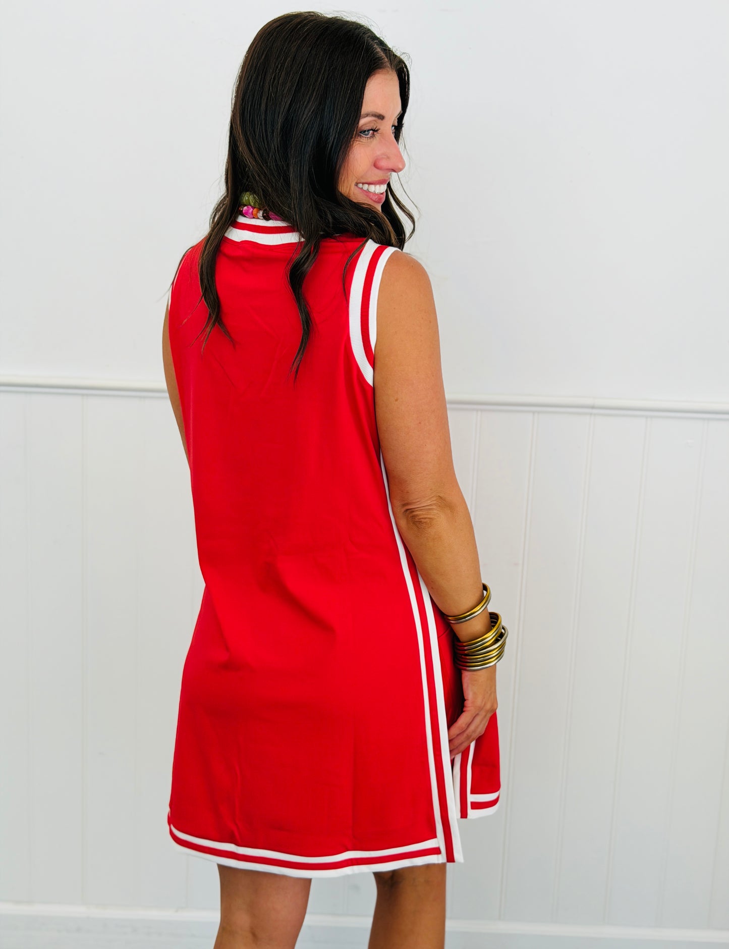 Red Sideline Tunic Biker Set (Reg. and Plus)