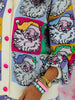 Queen Of Sparkles Pastel Colorblock Santa Button Up Cardigan (Reg. and Plus)