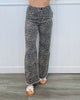 Leopard Raw Edge Hem Flare Jeans (Reg.)