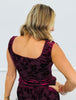 Burgundy Velvet Lace Trim Top (Reg.)