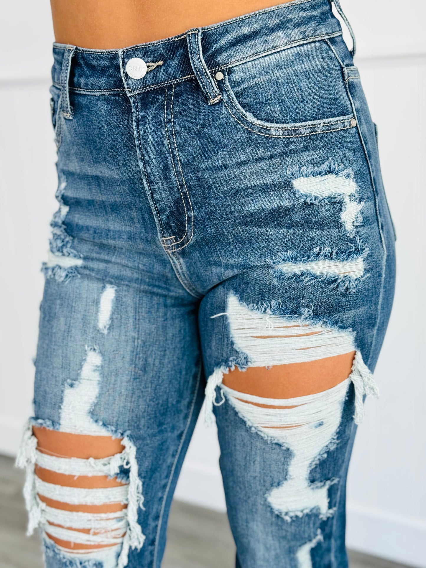 Risen Take A Chance Ankle Boyfriend Jeans (Reg & Plus)