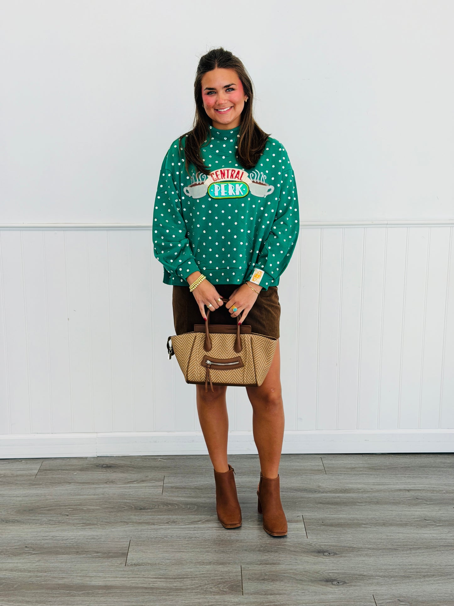 Queen Of Sparkles Central Perk Coffee FRIENDS™ Rhinestone Sweatshirt (Reg. & Plus)