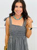 Black Stripe Bows Galore Maxi Dress (Reg.)