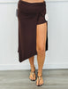 Chocolate Draped Midi Skirt (Reg.)