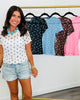 Polka Dot Mesh Blouse (Reg & Plus) - 5 Colors