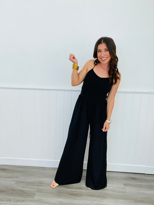 Black Barely There Jumpsuit (Reg & Plus)