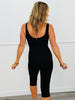 Black Ribbed Front Zipper Jumpsuit (Reg.)