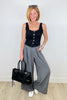Grey Shirring Wide Leg Pants (Reg & Plus)