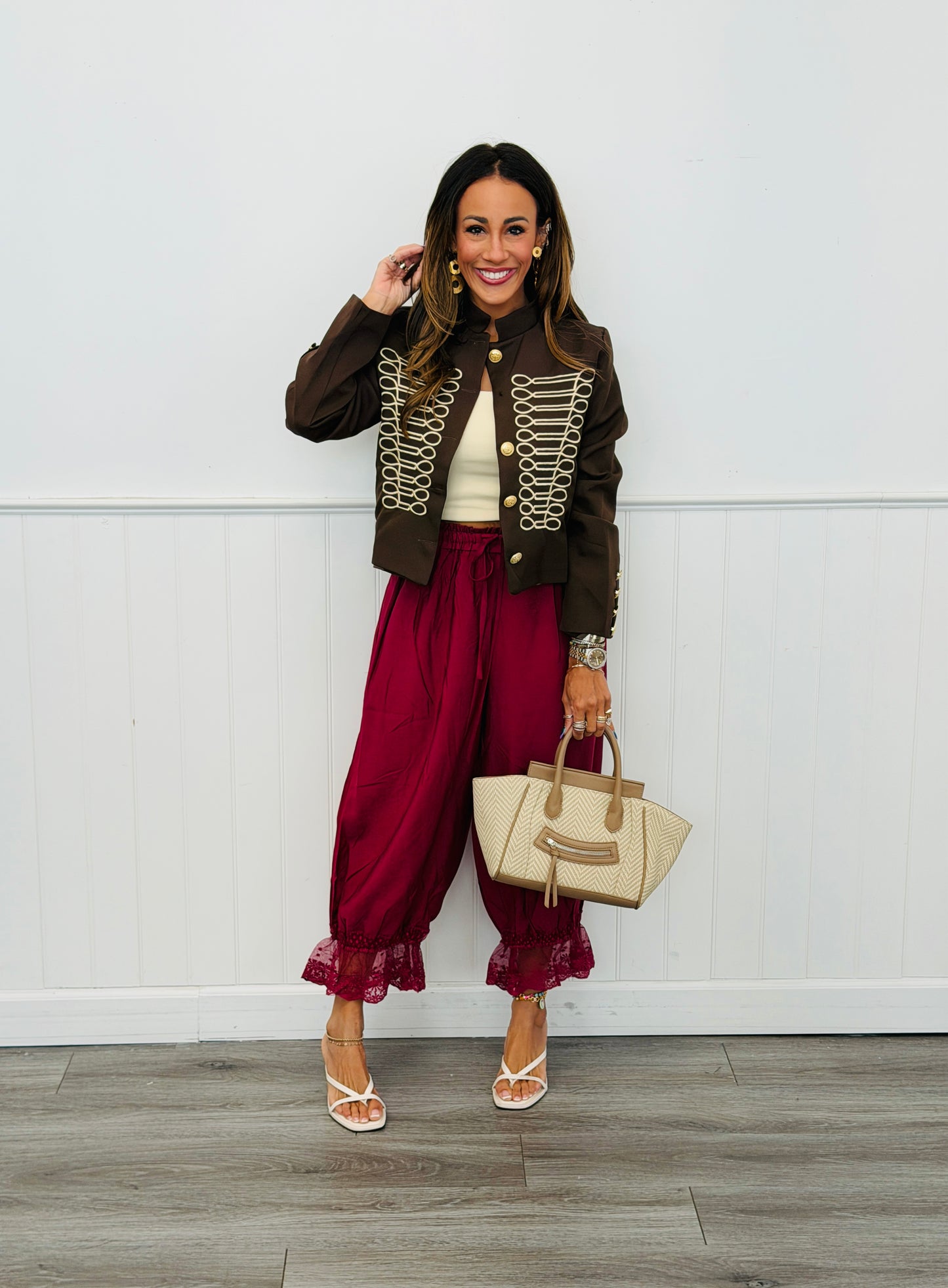 Burgundy Relaxed Bloomer Pants (Reg. & Plus)