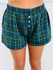 Plaid Faux Button Fly Shorts (Reg.) - 5 Colors