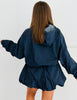 Navy Drawstring Balloon Mini Skirt (Reg & Plus)