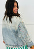 Light Denim Multi Rhinestones & Studs Jacket (Reg.)