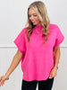 Bubble Gum Short Sleeve Sweater Top (Reg)