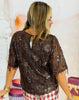 Brown Metallic Sequined Blouse (Reg.)