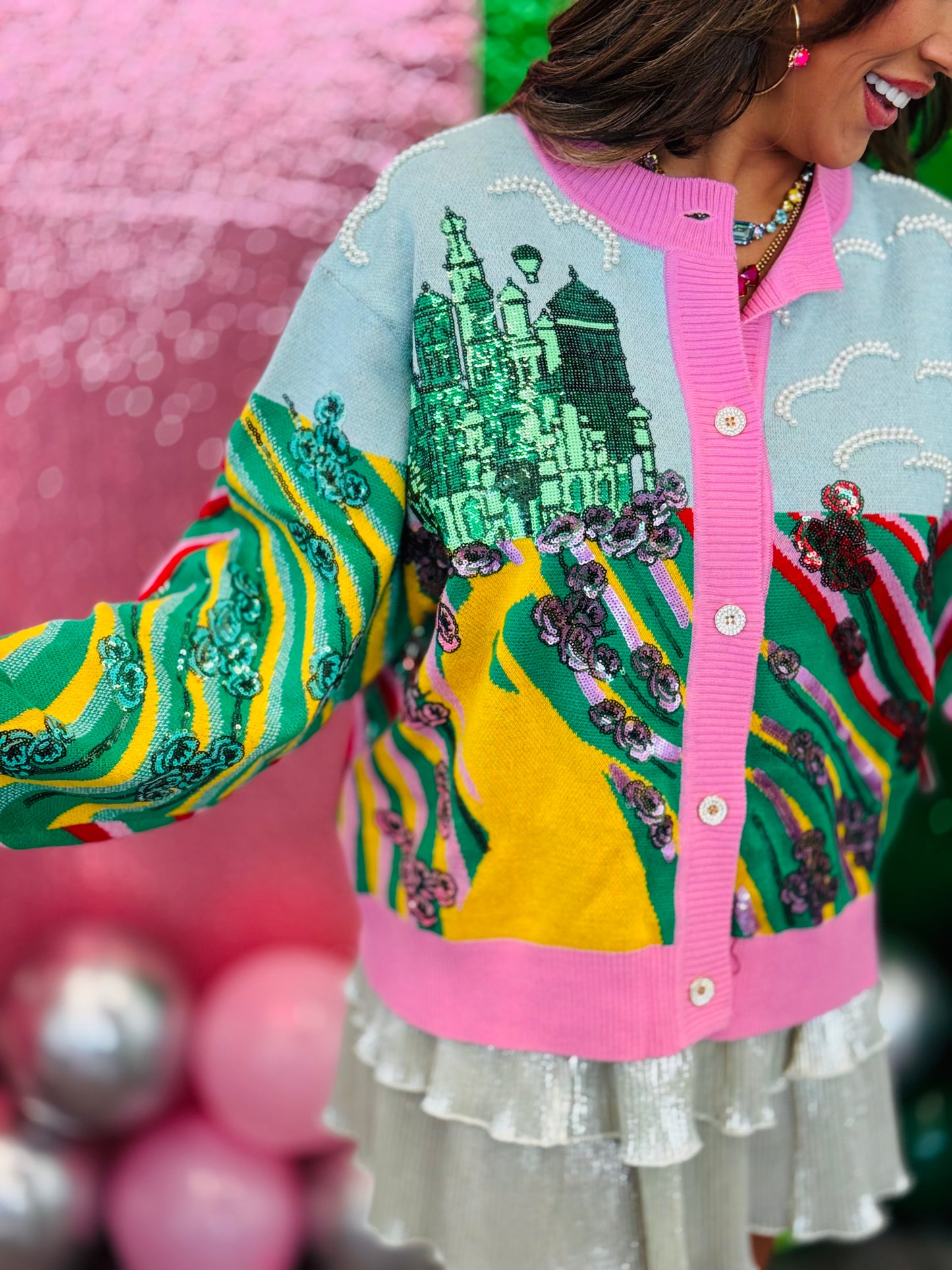 Queen Of Sparkles Licensed Yellow Brick Road to Oz Button Up Cardigan (Reg. and Plus)