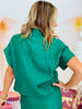 Green Shimmer Button Down Blouse (Reg.)