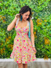Hot Pink Floral Sweetheart Mini Dress (Reg.)