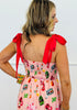 Peach Pink Fruit & Food Print Maxi Dress (Reg.)