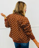 Mocha Polka Dot Zip Up Jacket (Reg. and Plus)