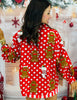 Queen Of Sparkles Polka Dot Gingerbread Man & Stocking Top (Reg. & Plus)