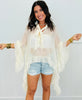 Sheer Mesh Ruffle High Low Blouse (Reg.)- 3 Colors