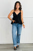 Plunging Bubble Hem Cami Top (Reg)-2 Colors