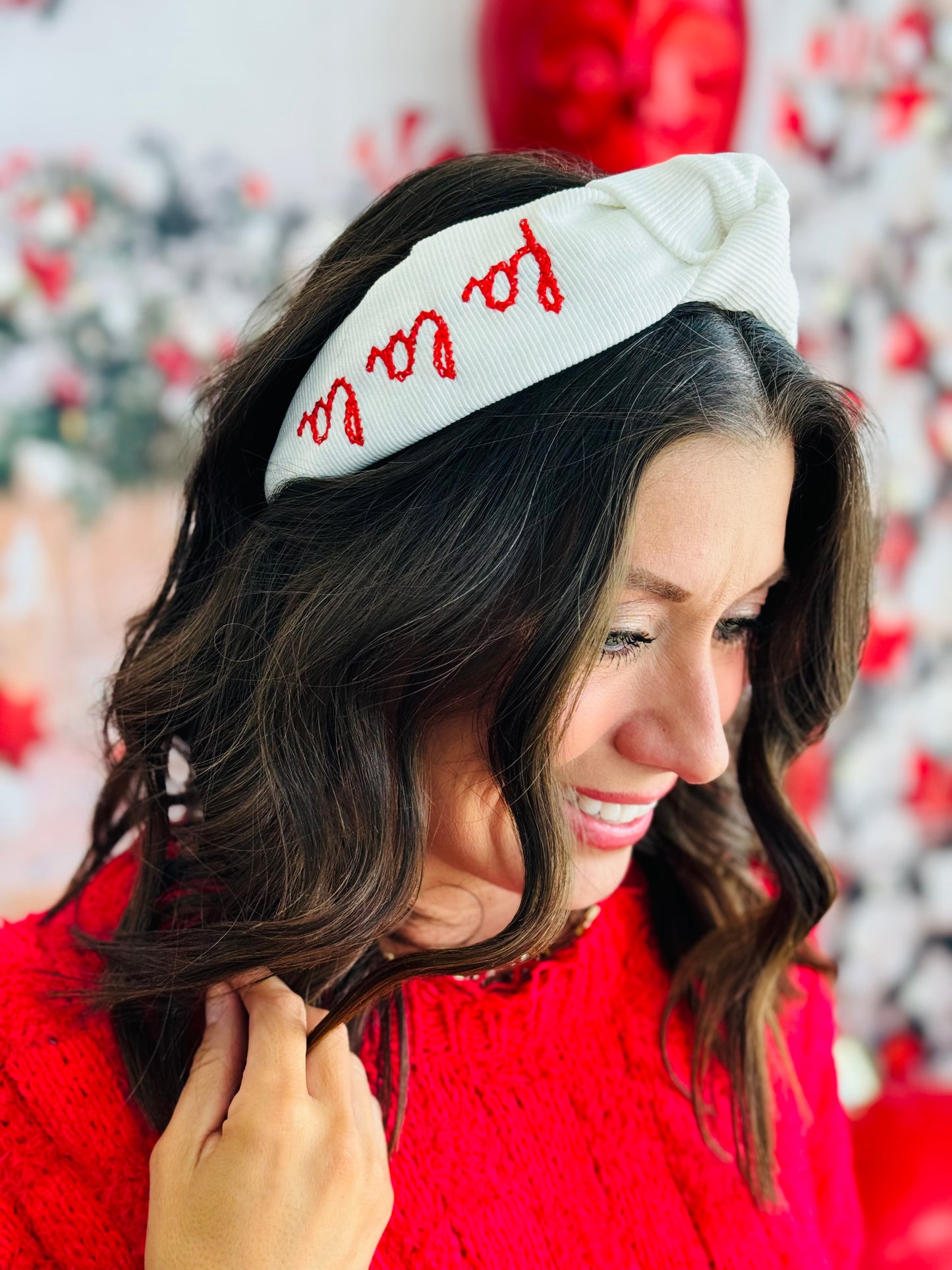 Fa La La Embroidered Knot Headband