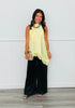 Black Wide Leg Satin Pants (Reg.)
