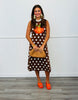 Queen Of Sparkles Brown Polka Dot Pumpkin Midi Tank Dress (Reg. and Plus)