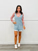 Light Blue V-Neck Pocket Detail Romper (Reg.)