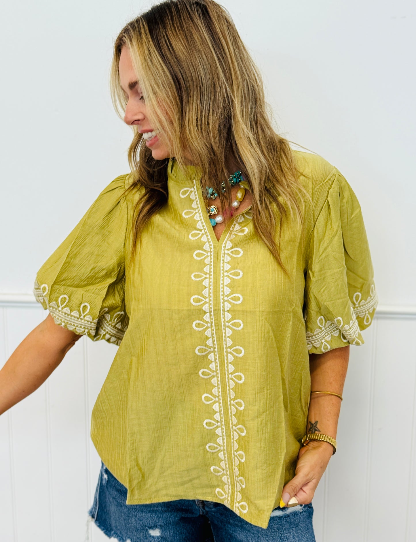 Embroidered Enchantment Blouse (Reg & Plus) - 2 Colors