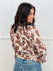 Cow Print Twill Moto Jacket (Reg & Plus)