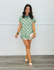 Sage Polka Dot Outseam Blouse (Reg. and Plus)