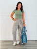 Taupe Leopard Pull On Barrel Pants (Reg & Plus)