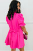 Hot Pink Tie Back Mini Dress (Reg.)